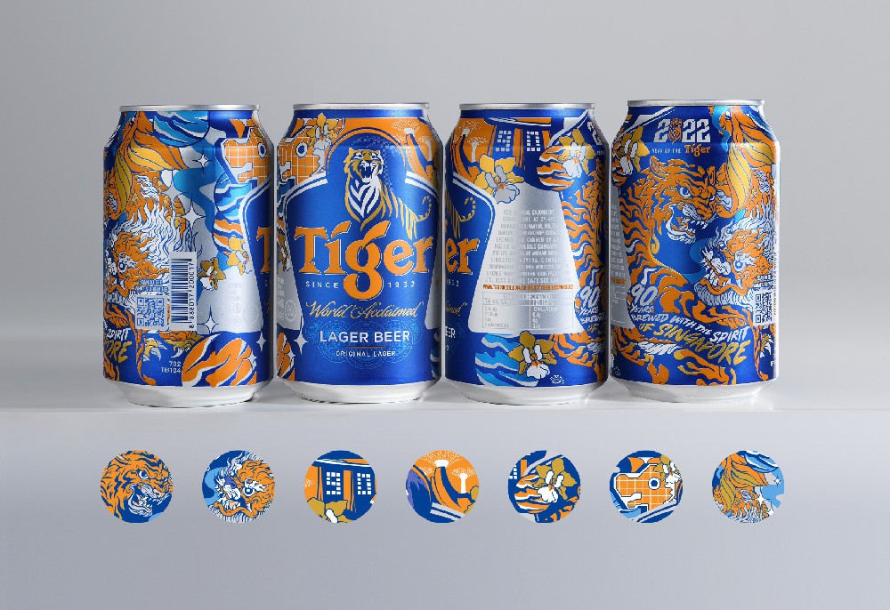 新加坡虎牌啤酒包装设计，啤酒包装设计公司