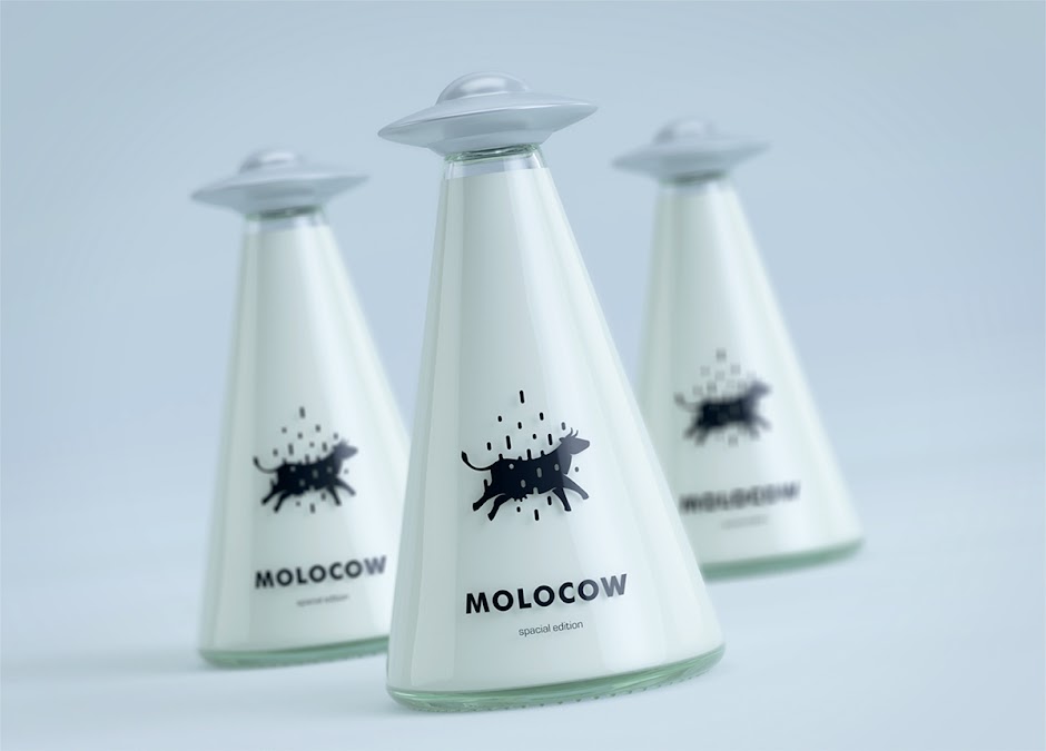 有趣的概念牛奶包装设计，品牌牛奶包装设计公司